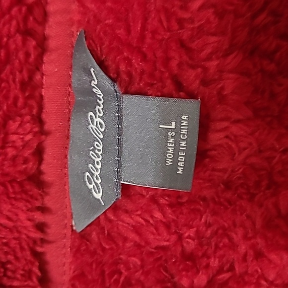 Eddie Bauer Red Fleece 1/4 Zip Pullover size Large - Picture 3 of 8